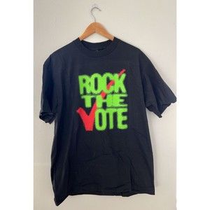 Vintage MTV Shirt Rock the Vote 90s Black Size XL Giant Single Stitch